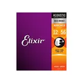 Elixir 11077 80/20 Bronze Nanoweb Coating Acoustic Guitar Strings, Light-Medium, 12-56 (2 Pack)