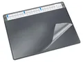 Läufer 47656 Durella Soft Schreibtischunterlage mit transparenter Auflage und Kalender, rutschfeste Schreibunterlage, Zubehör für Schreibtisch, 50 x 65 cm, schwarz