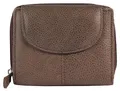 LEONARDO VERRELLI Geldbörse für Unisex aus Leder in Braun, Geldbeutel mit Druckknopf in 10 x 13 x 3 cm