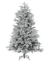 Künstlicher Weihnachtsbaum mit Schnee 210 cm schneebedeckt weiß Bassie