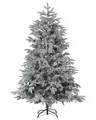 Künstlicher Weihnachtsbaum mit Schnee 210 cm schneebedeckt weiß Bassie