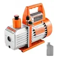 VEVOR Vakuumpumpe, 99 L/min, HVAC Einstufige Drehschieber-AC-Unterdruckpumpe, für R134a R22 R410a-Systeme, mit _lflasche, 4-poligem Motor, 5 Pa, für