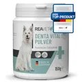 ReaVET Denta Vital Zahnpflege Pulver Hund & Katzen 150g - Zahnsteinentferner, Mittel gegen Zahnstein Hund Katze I Gegen Mundgeruch bei Hunden, Zahnpflege Katzen