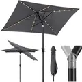 Sekey Sonnenschirm 210 x 140 cm Aluminum Sonnenschirm mit LED Solar Beleuchtung