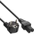 INLINE Netzkabel, Schutzkontakt gewinkelt/C15 gerade, 1m, schwarz