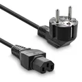 InLine Netzkabel Schukostecker gewinkelt auf Warmgeraetestecker C15 schwarz 1m