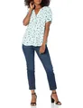 Amazon Essentials Damen Kurzarm Webbluse Locker Aquablau Mohnblume XXL