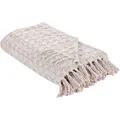 Tagesdecke Pastellrosa Baumwolle 150x200 Cm Strukturiert Mit Fransen Modern Schlafzimmer Wohnzimmer Sofadecke Überwurf Für Sofa Bett Sessel