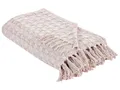 Tagesdecke Baumwolle pastell rosa 150x200cm strukturiert mit Fransen modern Bere