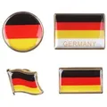 GalaxyCat Pins Anstecker Set Deutschlandfahne, Germany Pin, 4 Stück, Deutschland, Deutschlandfahnen Anstecker, 4 Stück gelb