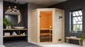 Karibu Sauna Innensauna Antonia Eckeinstieg Ofen 3,6 kW intgr. Strg 145x145x187 cm ohne Dachkranz