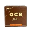 OCB Unbleached Virgin slim King Size Papers ungebleichte Blättchen NEU 1 Box (50 Heftchen/Booklets)