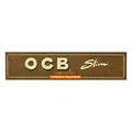 OCB UNBLEACHED SLIM Virgin Paper King Size Slim Cigarette Rolling Papers (15)