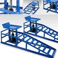 BITUXX® 2 Stück Auto PKW KFZ Auffahrrampen Set mit Wagenheber hydraulisch Höhenverstellbar Wartungsrampe Hebebühne Rampe Auffahrrampe Auffahrbock