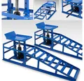 Bituxx Auffahrrampe 1 Paar Blau inkl. Wagenheber (Spar-Set, 2-St., MS-15207), mit hydraulischer Wagenheberfunktion