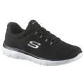 Skechers Summits Slip-On Sneaker Slipper, Freizeitschuh, Komfortschuh mit gepolstertem Schaftrand schwarz 38 EU