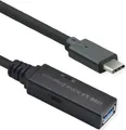 ROLINE Ultralanges USB3.2 Gen1 Verlängerungskabel C-A ST/BU 20 m - Kabel - Digital/Daten - 20 m - Schwarz (12.04.1068)