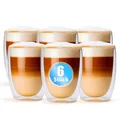 BigDean 6 Stück doppelwandige Latte Macchiato Gläser 300 ml – Kaffeegläser in Geschenkverpackung