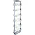 KuKoo Kücheneinrichtung Einbauregal Küchenschrank Küchenschrankregal Zusatzregal Küchenkorb Küchenregal Regal ausziehbar mit Soft Close Funkti... - Silber