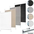 Plissee Faltrollo Jalousie Klemmfix ohne Bohren Alu Profil blickdicht Rollo weiß 80cm 180 - 220cm - Weiß