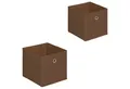 IDIMEX Aufbewahrungsbox ELA (Set), Aufbewahrungsboxen im 2er Set, Regalboxen mit Griff 27x27cm braun