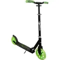 muuwmi Aluminium Scooter – Tretroller, 145 mm, ABEC 7, , höhenverstellbar, LED-Leuchtrollen, Glow-Effekt - Schwarz