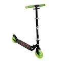 Muuwmi Lights Aluminium Scooter Glow - 145 mm Räder - ABEC 7 Lager - Höhenverstellbarer Lenker - Geeignet für Kinder - GS-Zertifiziert - Bis zu 100 kg - mit Leuchtrollen - Tretroller in grün-schwarz