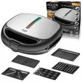 Adler Toaster AD 3040, 1200 W, Multifunktions-Toaster mit 5in1 Funktionen schwarz|silberfarben