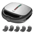 Adler Sandwichmaker AD 3040 Sandwichmaker 5in1 Kontaktgrill Waffeleisen Nuss-Maker
