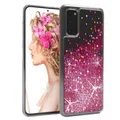 Für Samsung Galaxy S6 Glitzer Hülle Flüssig Silikon Case Handy Cover Soft Pink