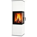 Eck-Kaminofen Hitze SIGA weiß, raumluftunabh. -6,5kW - Weiß