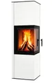 Hitze Kaminofen Eck-Kaminofen Hitze SIGA weiß, raumluftunabh. -6,5kW, 6.5 kW