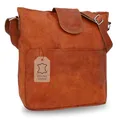 Gusti Leder Umhängetasche Jacqueline Damen | Handtasche aus Echtleder Vintage Style | Premium Ziegenleder Shopper und Crossbody Bag | Braun