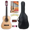 Classic Cantabile Konzertgitarre AS-851-L Klassikgitarre für Linkshänder Starter Set, 1/2 55 cm