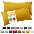 Blumtal Kissenbezug 40 x 80, 2 Stück - Oeko-TEX zert. Kissenbezüge 100% Mikrofaser in extra weich & waschmaschinenfest - Bezug Kissen 40x80 Senfgelb