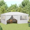 vidaXL Profi-Partyzelt mit Seitenwänden 4×6 m Weiß 90 g/m2