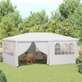 Profi-Partyzelt mit Seitenwänden 4×6 m Weiß 90 g/m²