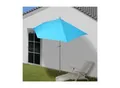 Sonnenschirm halbrund Lorca, Halbschirm Balkonschirm, UV 50+ Polyester/Alu 3kg ~ 300cm türkis ohne Ständer