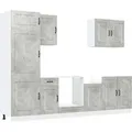 vidaXL 7-Tlg Küchenschrank-Set Kalmar Betongrau Holzwerkstoff 3314765