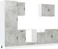 vidaXL 7-tlg. Küchenschrank-Set Kalmar Betongrau Holzwerkstoff