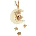 Fehn Spieluhr Baby Einschlafhilfe Teddy im Mond - Kuscheltier mit sanfter Einschlafhilfe Melodie "Brahm Wiegenlied" - Babyspielzeug für Unterwegs und Zuhause - Musikspielzeug für Babys und Kleinkinder
