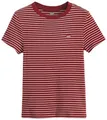 Levi's Damen Essential HM SS Tee T-Shirt, Maury Stripe Sundried Tomato Ground, XS