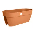 elho Vibia Campana Flower Bridge 60 - Blumenkasten Balkon mit Halterung - 100% recyceltes Plastik - L 59 x B 26 x H 22 cm - Braun/Terra