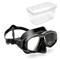 Sea-Lion Tauchmaske für Einsteiger, Unisex, Schwarz, Taucherbrille, professionelle Schnorchelbrille, Hoher Kopfformen, Stoßfester Polycarbonat-Rahmen, Einfache Bandverstellung