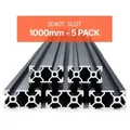 VEVOR 5er Set Aluprofil 1000 mm T-Nut 2040 Aluminium-Strangpressprofil, eloxierte Linearschiene nach europäischem Standard, Nutenprofil für 3D-Drucker, CNC-Maschine DIY, Lasergravur, Schwarz