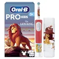Oral-B Pro Kids König der Löwen Elektrische Zahnbürste für Kinder mit 1 Aufsteckbürste, Weiß/Rot - Kinderzahnbürste Elektrisch ab 3 Jahren, Inkl. Reise-Etui Und 2 Putzmodi für Zahnpflege