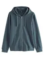 NEXT Herren Standard Leichte Kapuzenjacke mit Reißverschluss aus 100% Baumwolle Petrolblau L