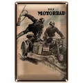 Roomando Metallschild Blechschild Retro 20x30cm das Motorrad Soldaten 20x30
