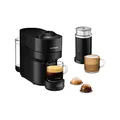 NESPRESSO DE’LONGHI Vertuo Pop Schwarz Kapselmaschine | inkl. Aeroccino Milchaufschäumer | 4 Tassengrößen | Barcode-Erkennung | One-Touch Bedienung | Kaffeemaschine ENV90.BAE
