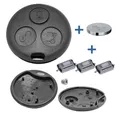 mt-key Auto Schlüssel Reparatur Gehäuse + 3X Mikrotaster + passende CR1225 Knopfzelle, CR1225 (3 V), für Smart 450 Funk Fernbedienung